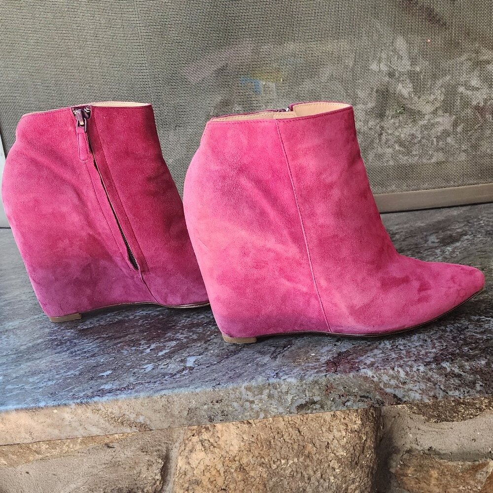 Cole Haan Winery Suede Wedge Verdi Bootie Size 8B - Picture 15 of 16